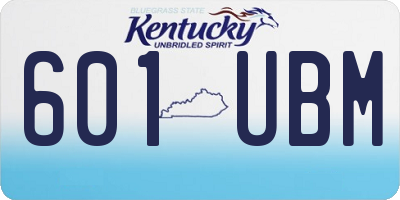 KY license plate 601UBM