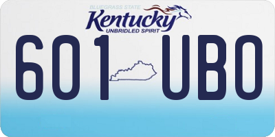 KY license plate 601UBO