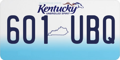 KY license plate 601UBQ