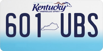 KY license plate 601UBS
