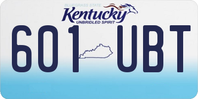 KY license plate 601UBT