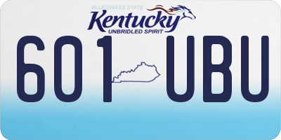 KY license plate 601UBU