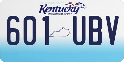 KY license plate 601UBV