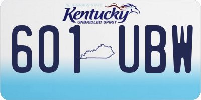 KY license plate 601UBW