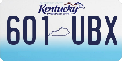 KY license plate 601UBX