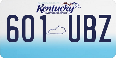 KY license plate 601UBZ
