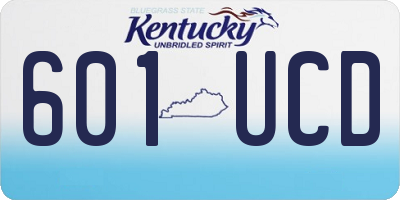 KY license plate 601UCD