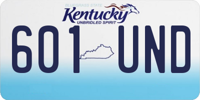 KY license plate 601UND