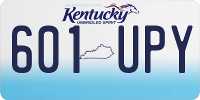 KY license plate 601UPY
