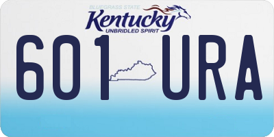 KY license plate 601URA