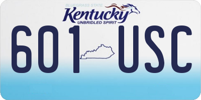 KY license plate 601USC