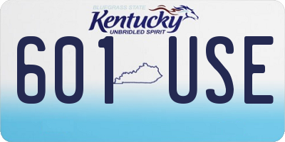KY license plate 601USE