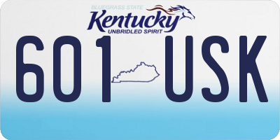 KY license plate 601USK