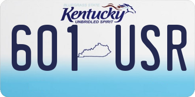 KY license plate 601USR