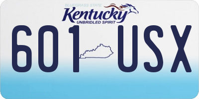 KY license plate 601USX