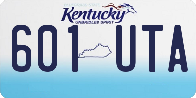 KY license plate 601UTA