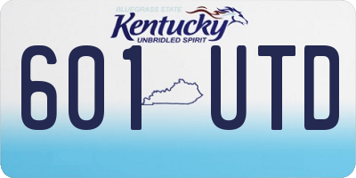KY license plate 601UTD