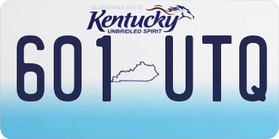 KY license plate 601UTQ