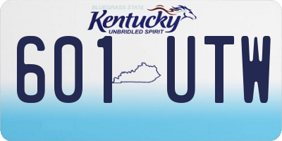 KY license plate 601UTW