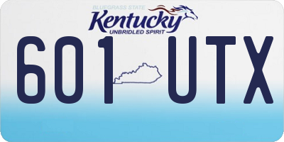 KY license plate 601UTX