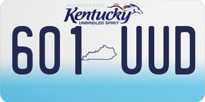 KY license plate 601UUD