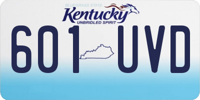 KY license plate 601UVD