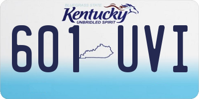 KY license plate 601UVI