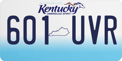 KY license plate 601UVR