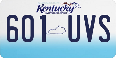 KY license plate 601UVS