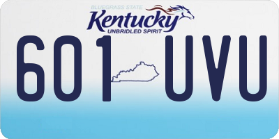KY license plate 601UVU