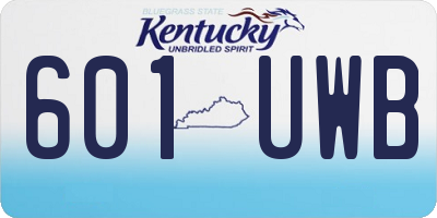 KY license plate 601UWB