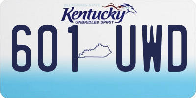 KY license plate 601UWD