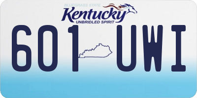 KY license plate 601UWI