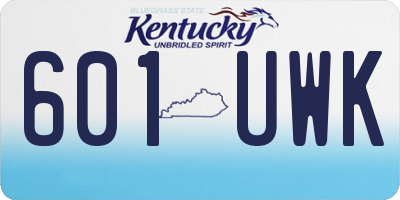 KY license plate 601UWK