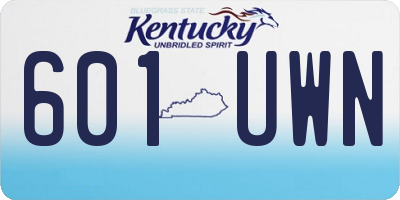 KY license plate 601UWN
