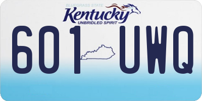 KY license plate 601UWQ