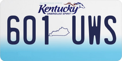 KY license plate 601UWS