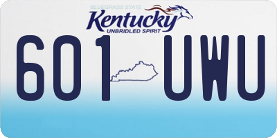 KY license plate 601UWU
