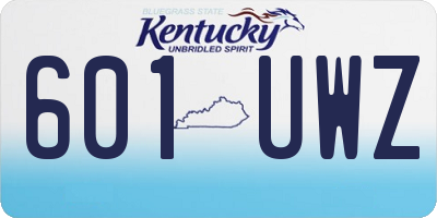 KY license plate 601UWZ