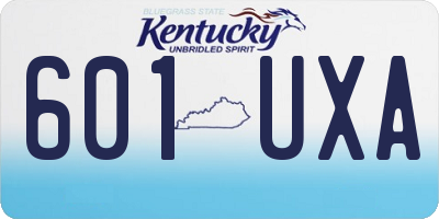 KY license plate 601UXA