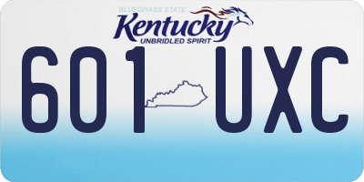 KY license plate 601UXC