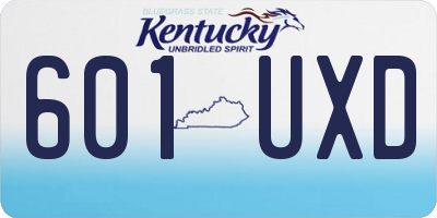 KY license plate 601UXD