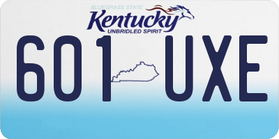 KY license plate 601UXE