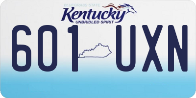 KY license plate 601UXN