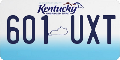 KY license plate 601UXT