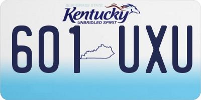 KY license plate 601UXU