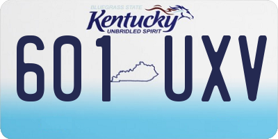 KY license plate 601UXV