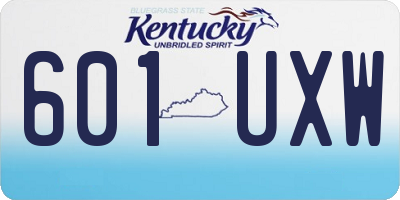 KY license plate 601UXW