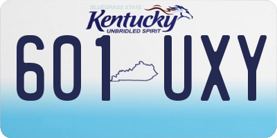 KY license plate 601UXY