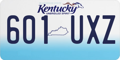 KY license plate 601UXZ